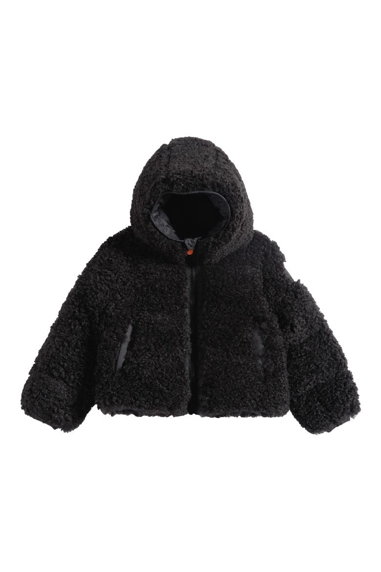 Kids' Kenda High Pile Fleece Hooded Jacket, Main, color, BLACK