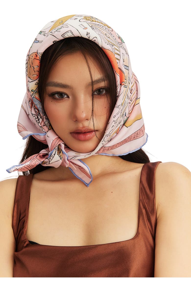 Rome Silk Square Scarf 26, Alternate, color, Roman Blush