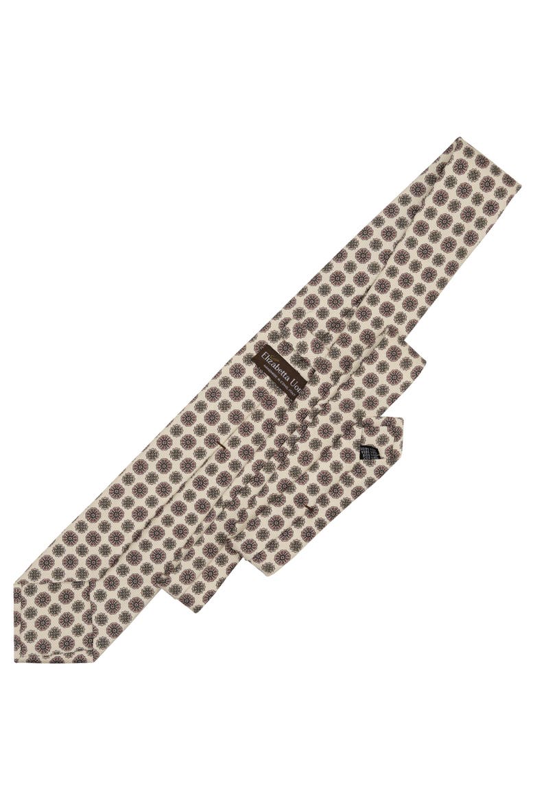 Claudius - Extra Long Printed Silk Tie for Men, Alternate, color, Cream