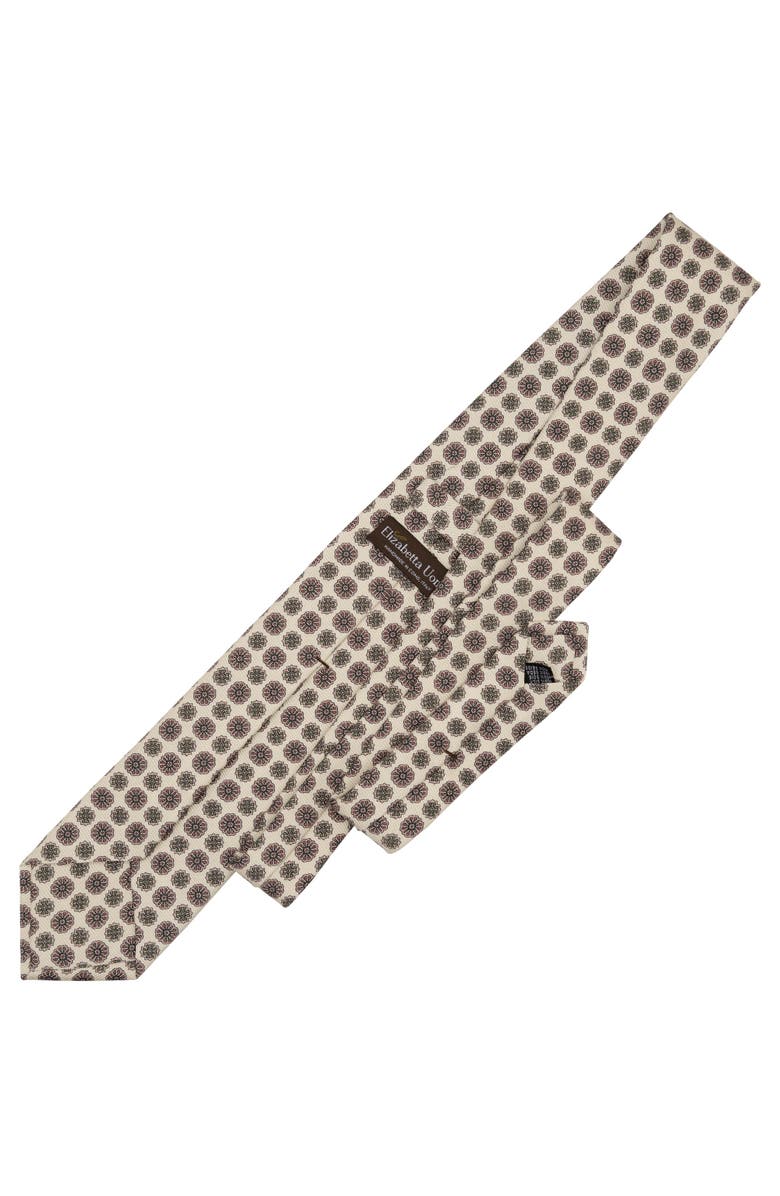 Elizabetta Claudius - Extra Long Printed Silk Tie for Men, Alternate, color, Cream