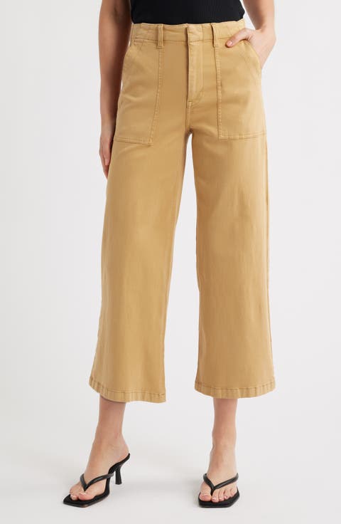 Sophia Stretch Cotton Ankle Wide Leg Pants