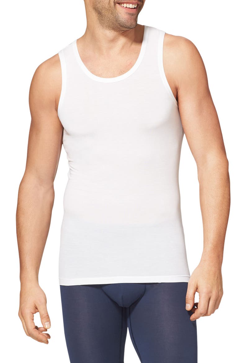 2-Pack Second Skin Slim Fit Tanks, Main, color, WHITE DOUBLE