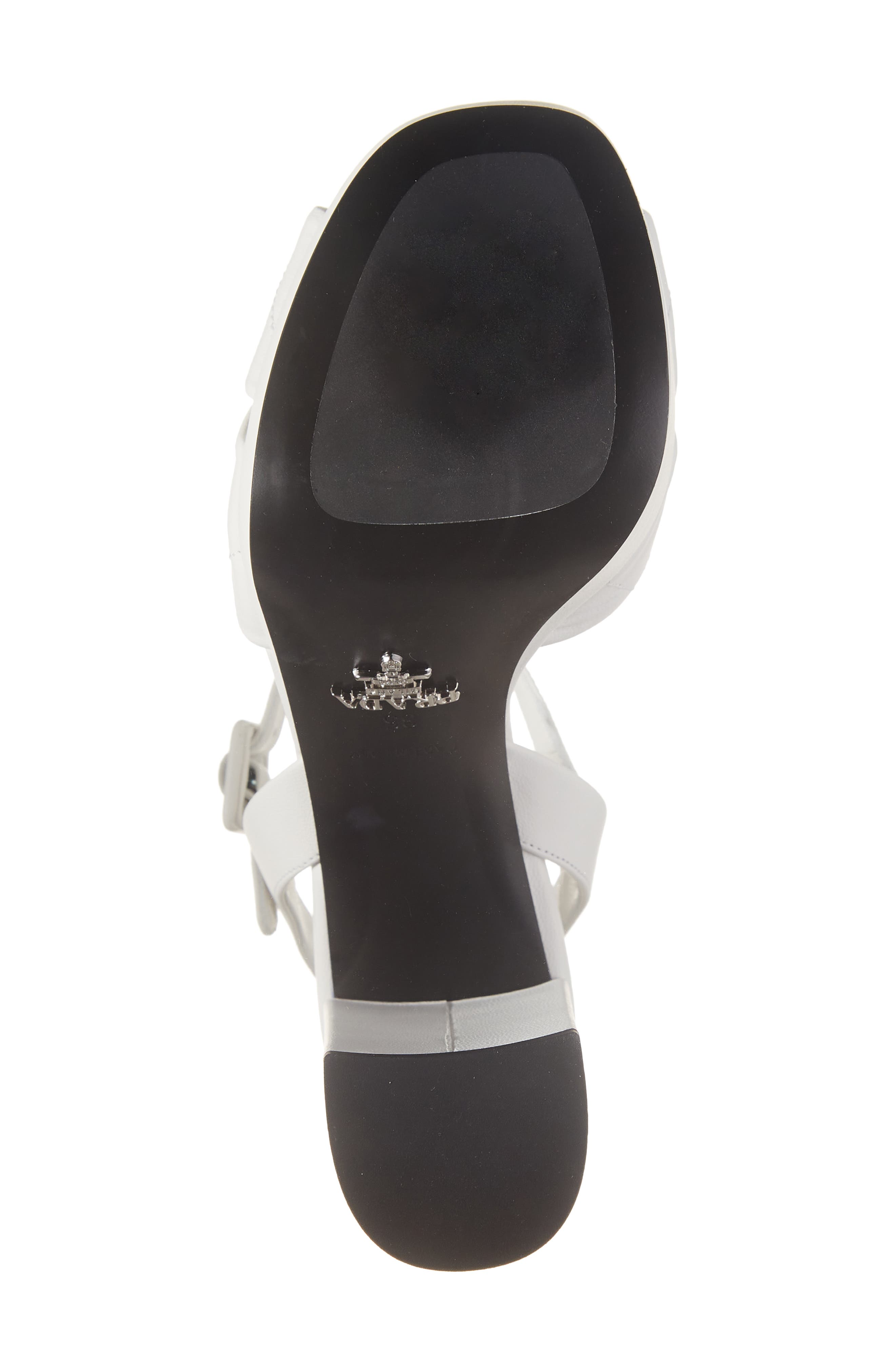 Prada Diagram Platform Sandal, Alternate, color, White