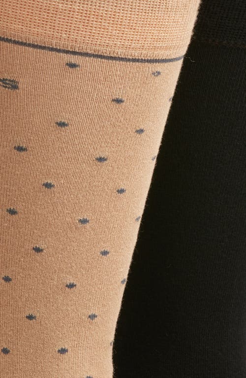 Shop Hugo Boss Boss Assorted 2-pack Neat & Solid Dress Socks In Medium Beige