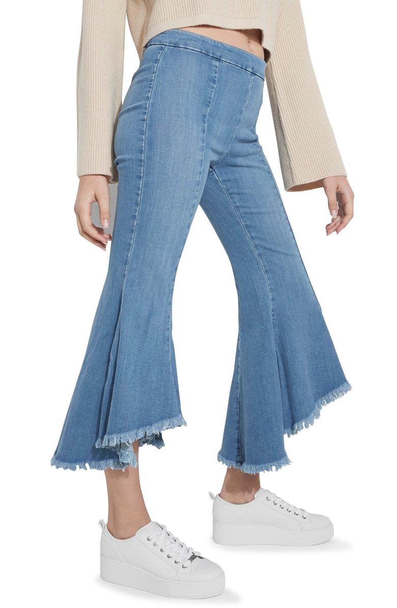 GUESS Sofia 1981 Frayed Ankle Flare Jeans, Alternate, color, Blue