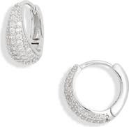 NORDSTROM RACK Cubic Zirconia Pavé Huggie Hoop Earrings
