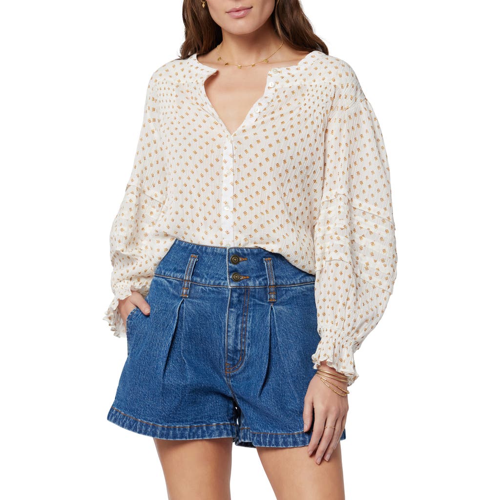 Joie Harlow Textured Cotton Button-Up Blouse in Porcelain Multi  product