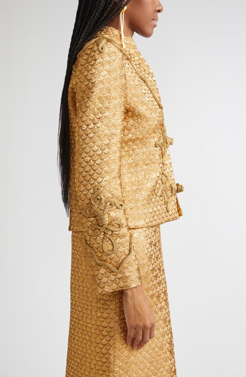Johanna Ortiz Boldness Scale Jacquard Jacket In Gold