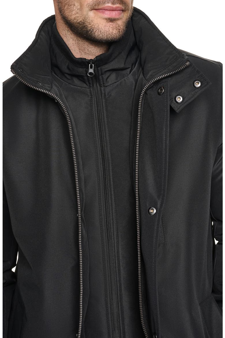 Stand Collar Jacket with Bib, Alternate, color, BLACK
