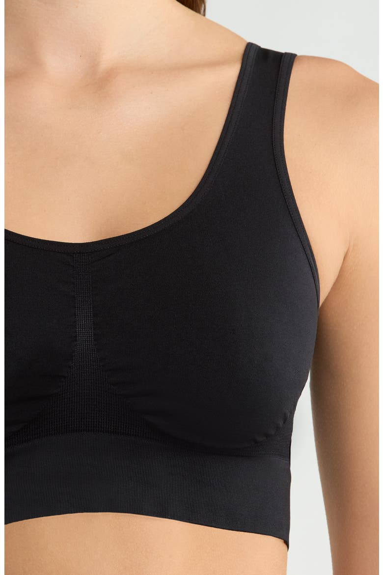 Seamless Tank Bralette, Alternate, color, BLACK