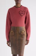 Chloé Embroidered Logo Crop Wool & Cashmere Sweater