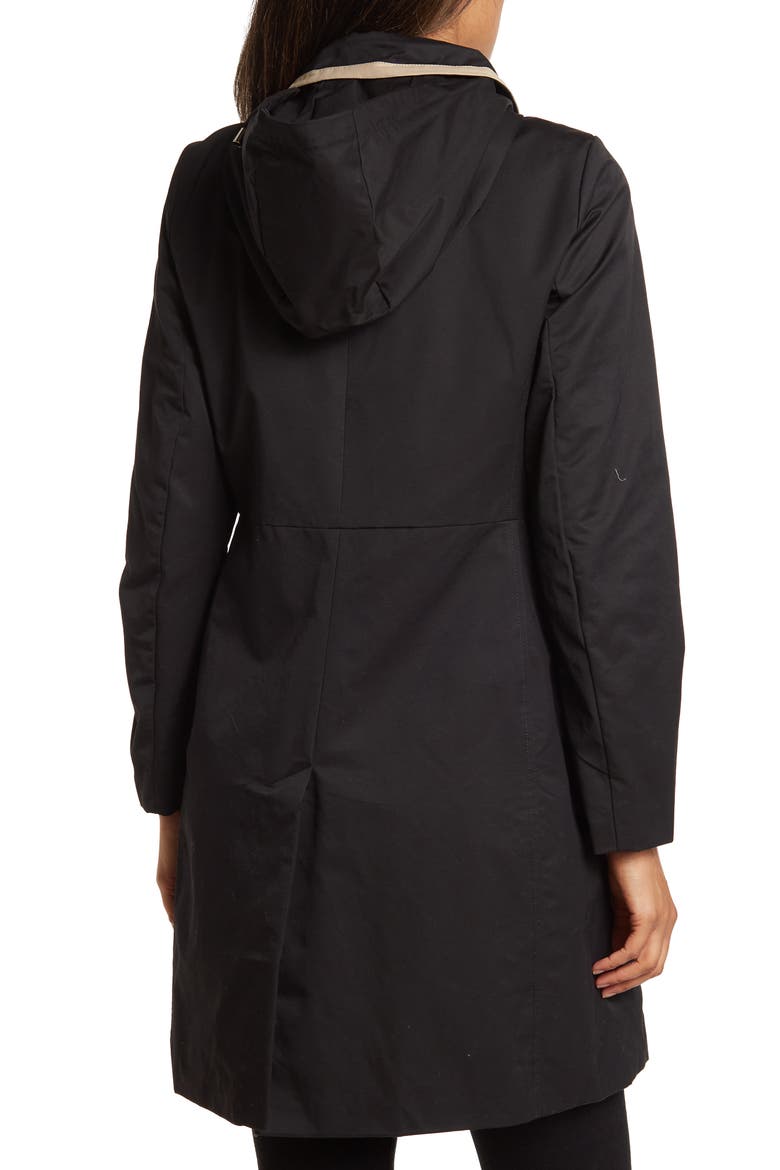 outerwear trench coat, Alternate, color, BLACK