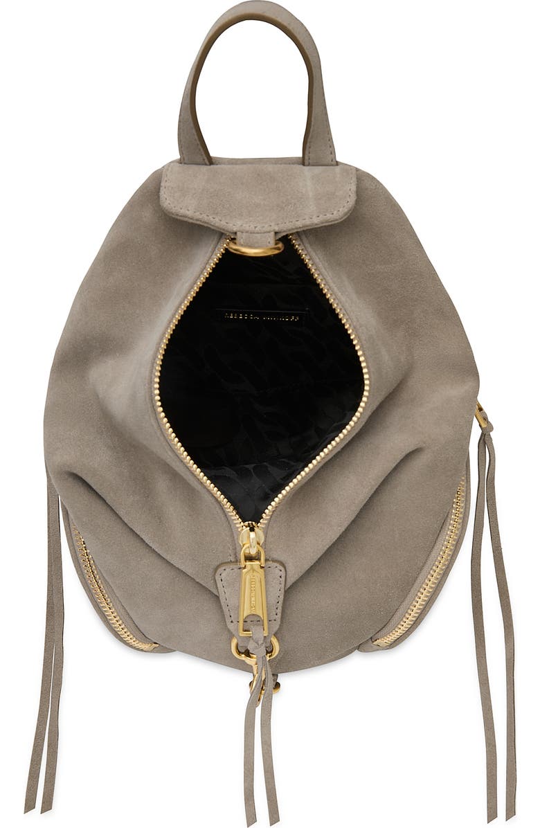 Rebecca Minkoff Mini Julian Suede Convertible Backpack, Alternate, color, Clay