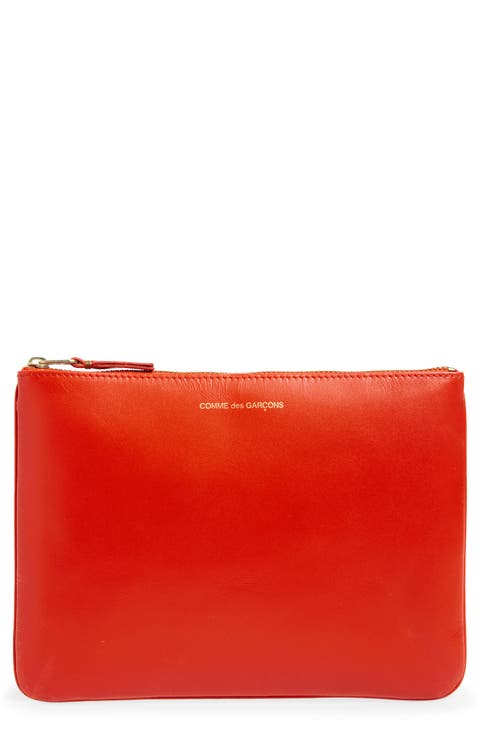 Medium Classic Leather Zip-Up Pouch