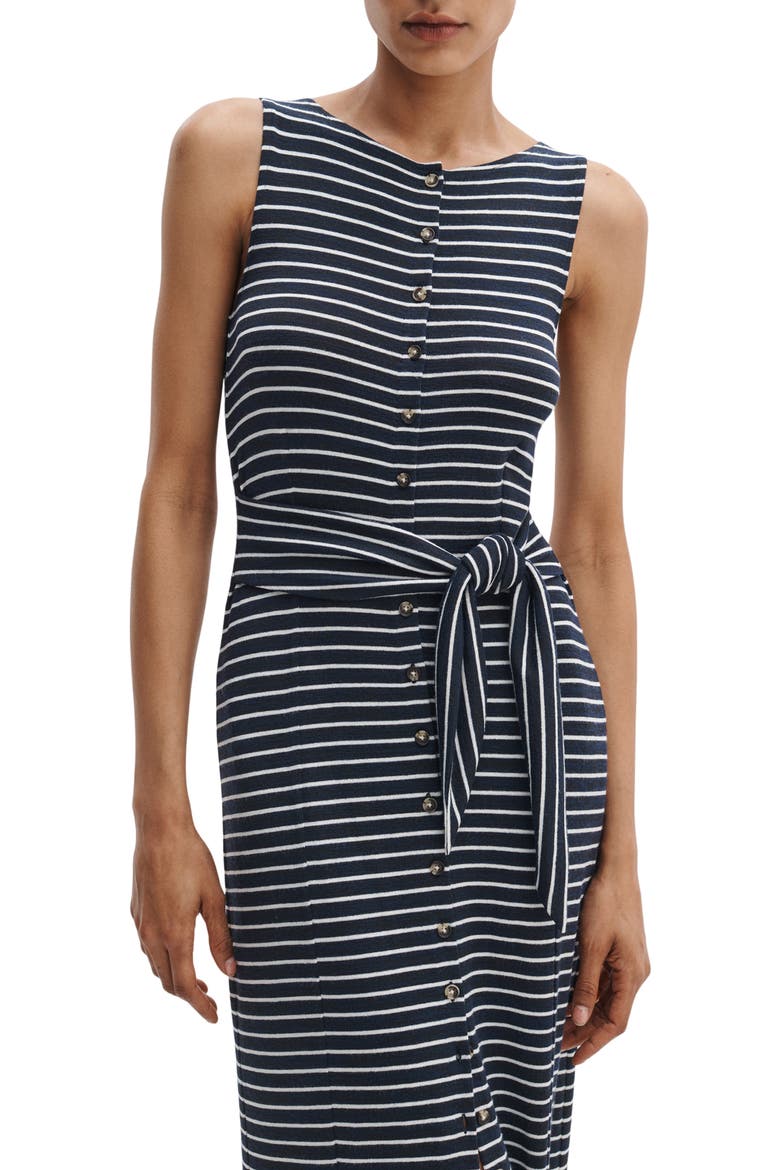 The Knit Tie Waist Sleeveless Maxi Dress, Alternate, color, SALT MULTI