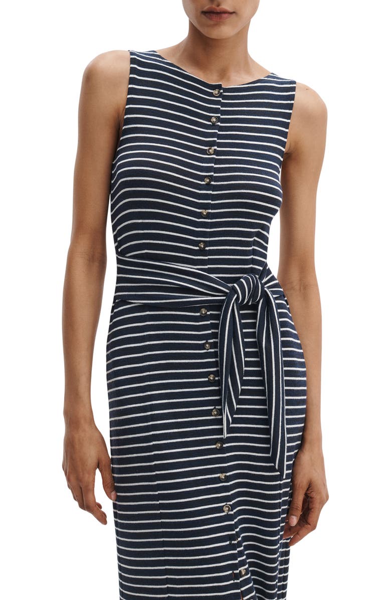 rag & bone The Knit Tie Waist Sleeveless Maxi Dress, Alternate, color, Salt Multi