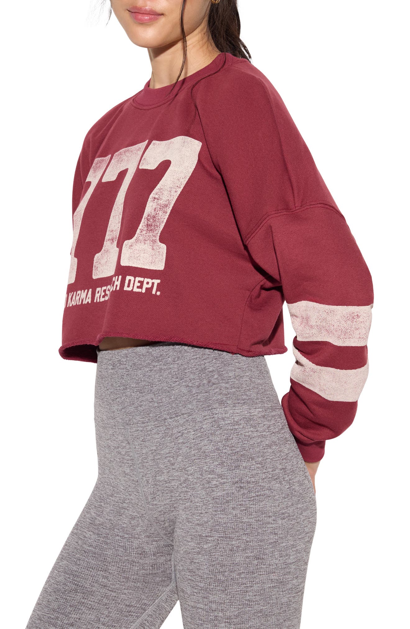 Spiritual Gangster Good Karma 777 Drina Crop Graphic Sweatshirt (Women ...