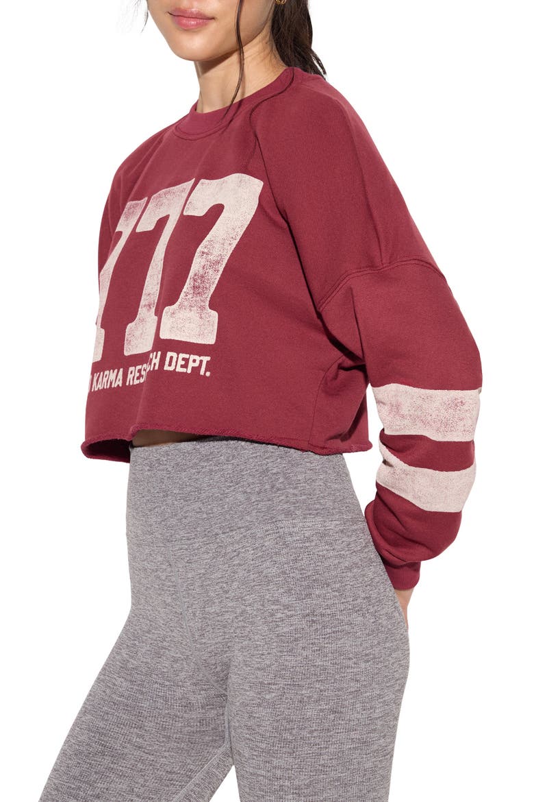 Good Karma 777 Drina Crop Graphic Sweatshirt, Alternate, color, MAHOGANY