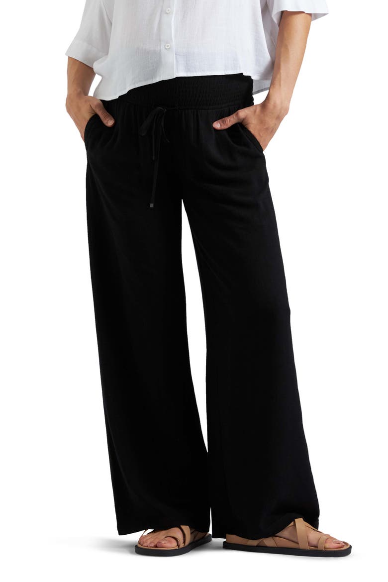 Marlow Shirred Pant, Main, color, BLACK
