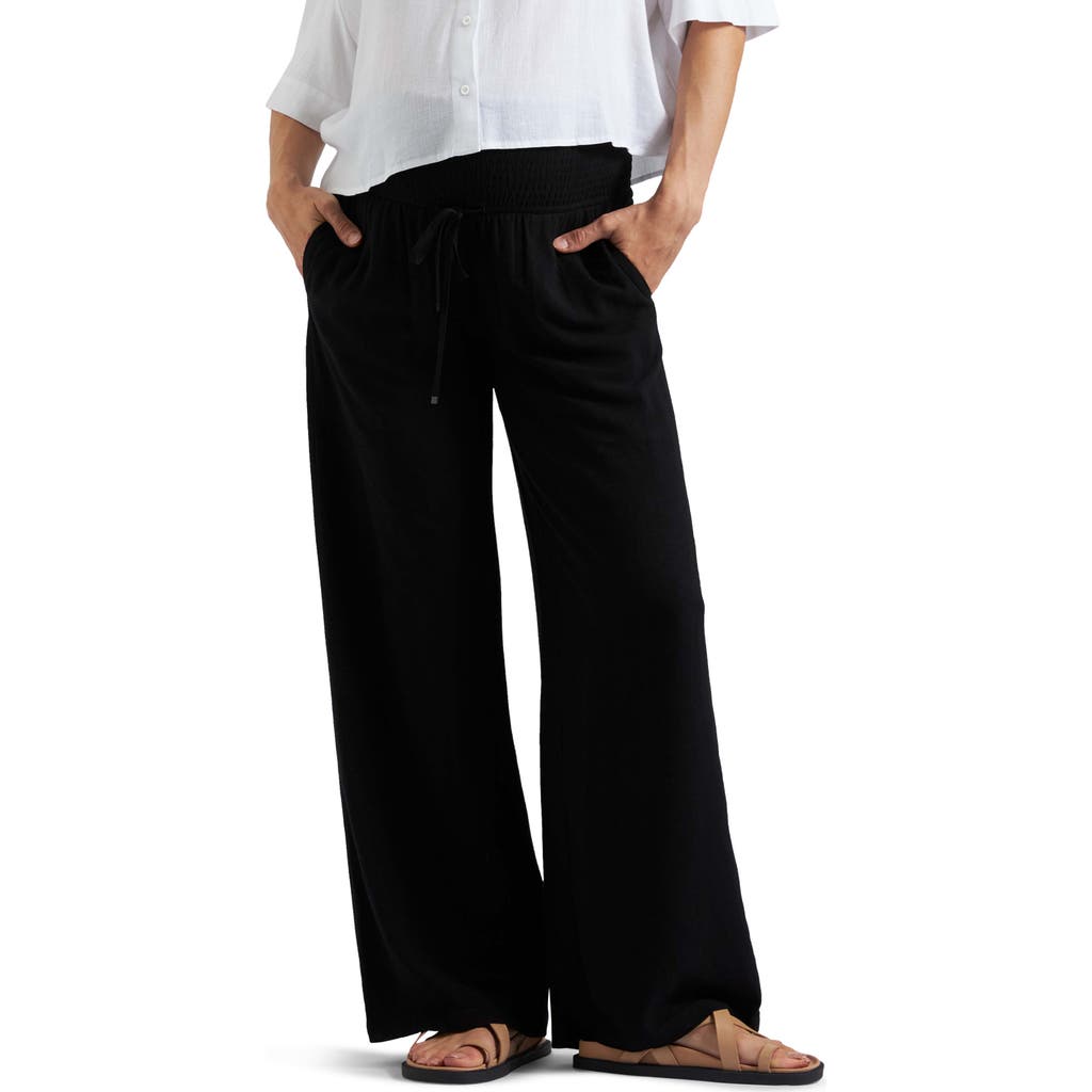 RIPE MATERNITY RIPE MATERNITY MARLOW SMOCKED DRAWSTRING WIDE LEG PANTS