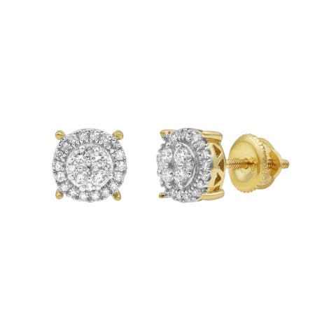 Quad Circle 14K Yellow Gold Diamond Earrings - 0.25ct.