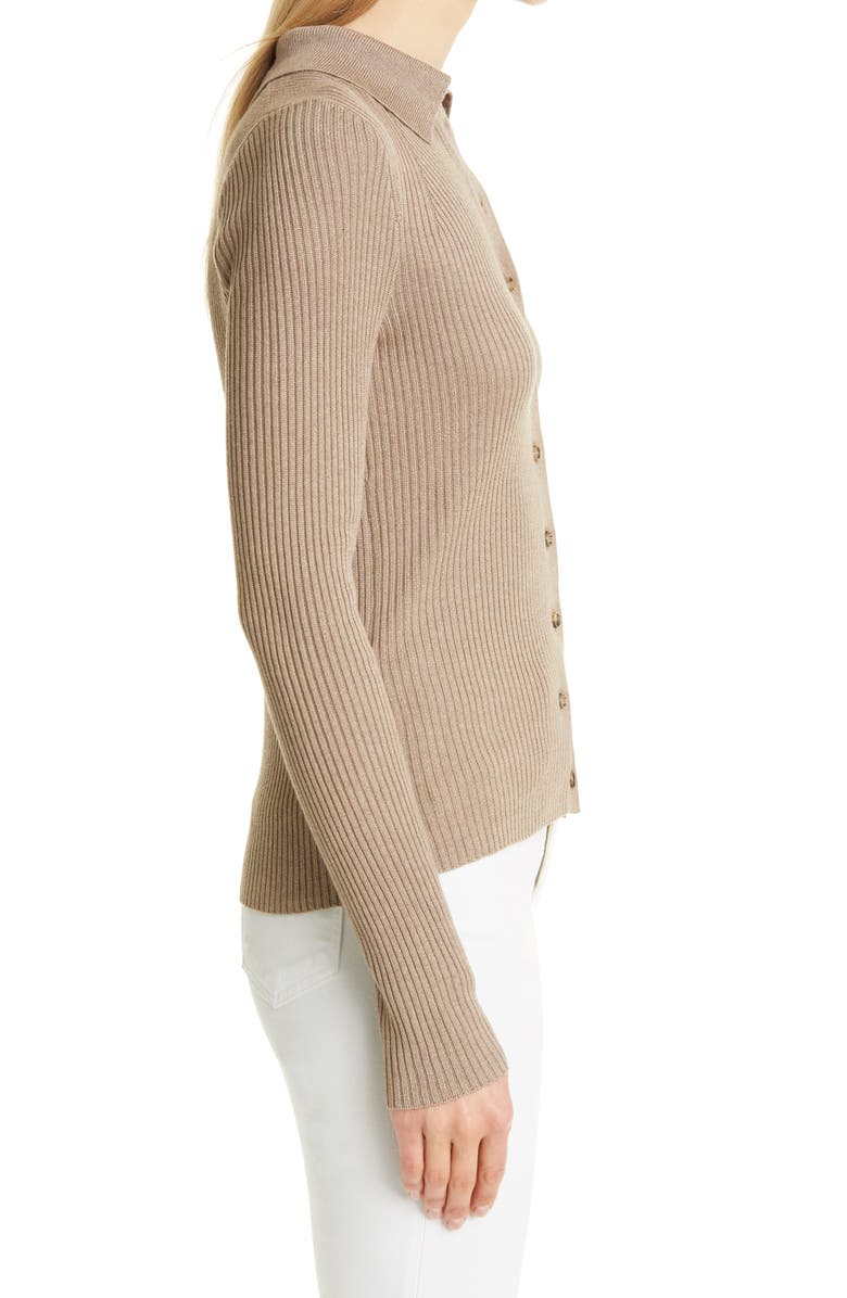 La Ligne Silk & Cashmere Button-Up Sweater, Alternate, color, 