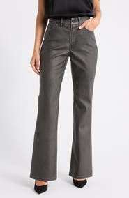 Good American High Waist Faux Leather Bootcut Pants
