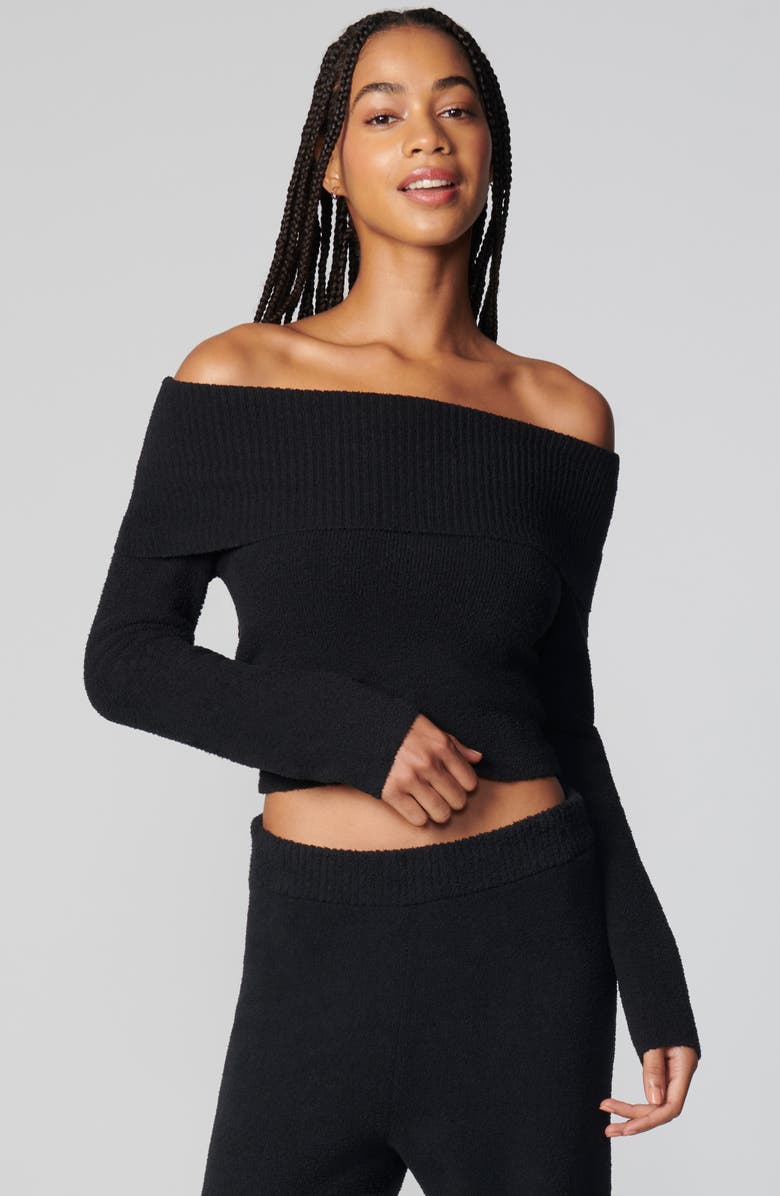 Florence by Mills Off the Shoulder Long Sleeve Sweater, Alternate, color, Black