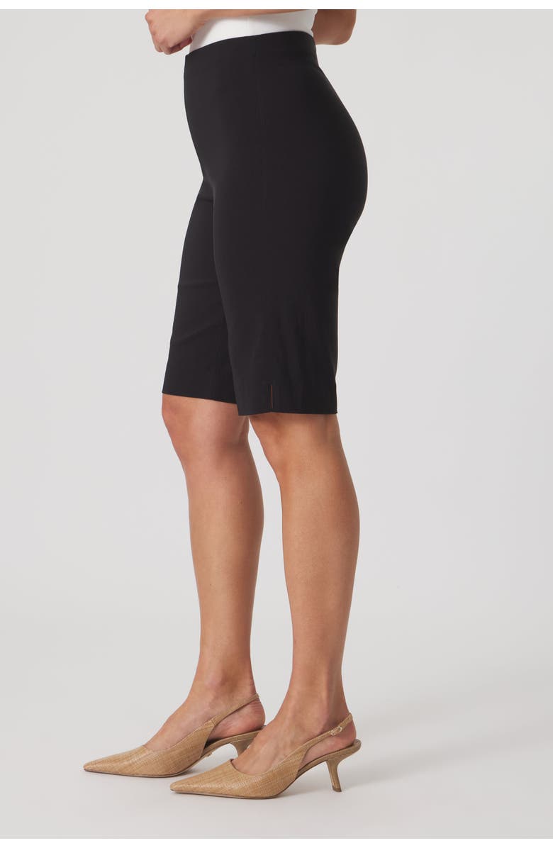 Franne Golde All-Season Slim Stretch Bermuda Short, Alternate, color, Black