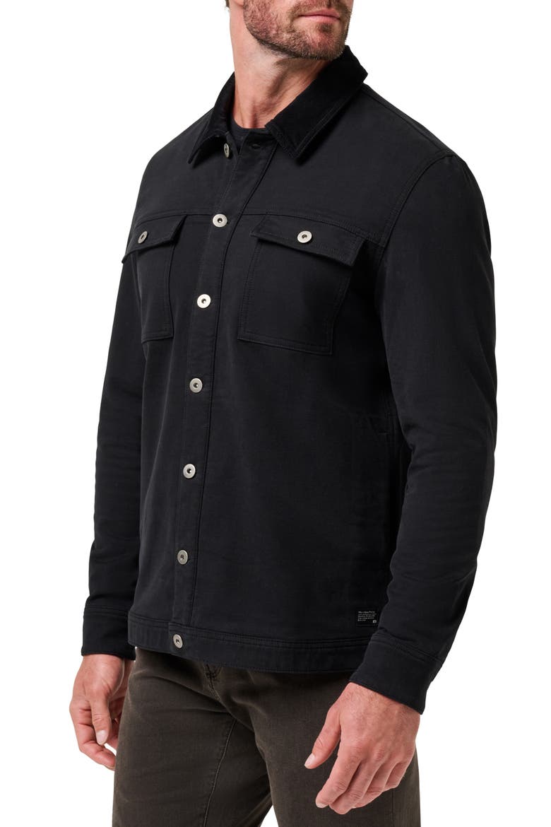 Cloud Denim Jacket with Corduroy Collar, Alternate, color, BLACK