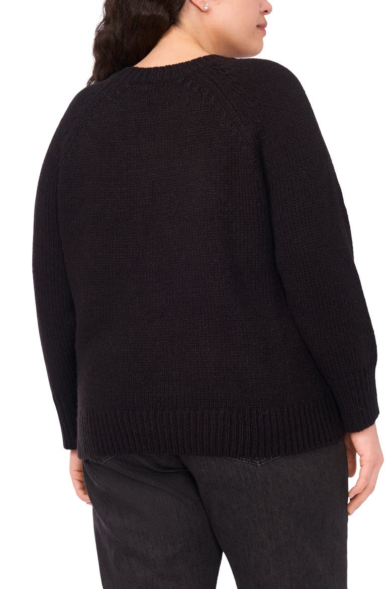 Embroidered Floral Sweater, Alternate, color, RICH BLACK