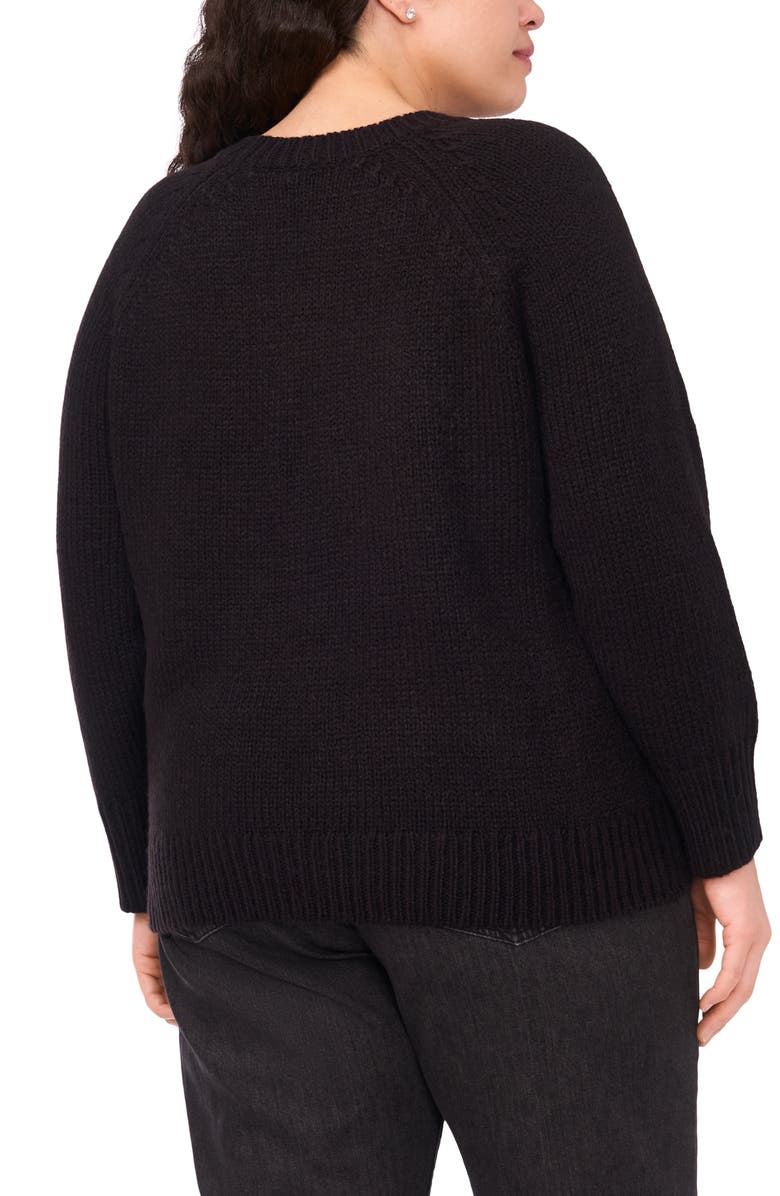 Halogen<sup>®</sup> Embroidered Floral Sweater, Alternate, color, Rich Black