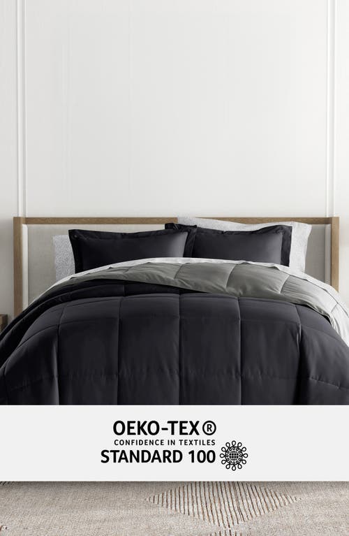Homespun 7-piece Assorted Reversible Comforter Set In Black