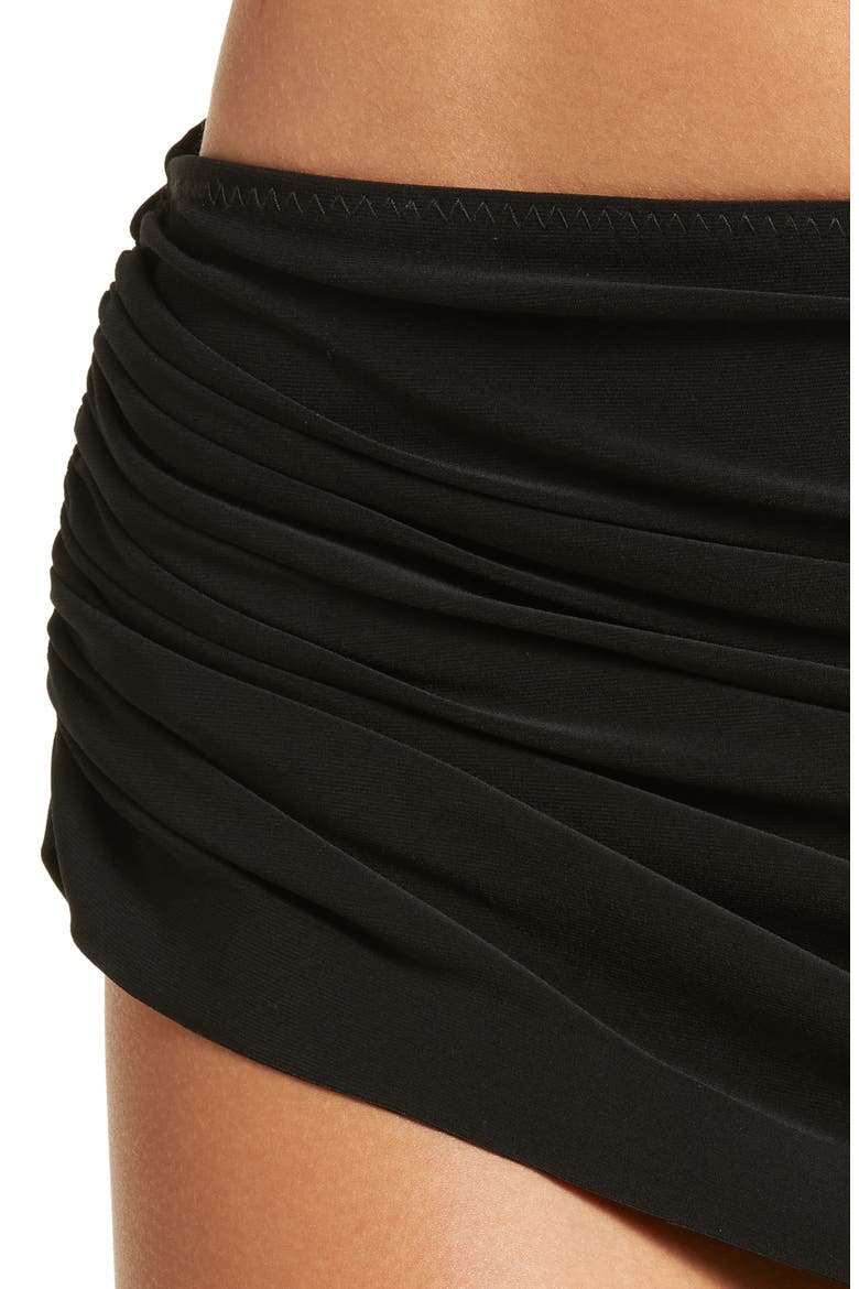 Diana Ruched Bikini Bottoms, Alternate, color, BLACK