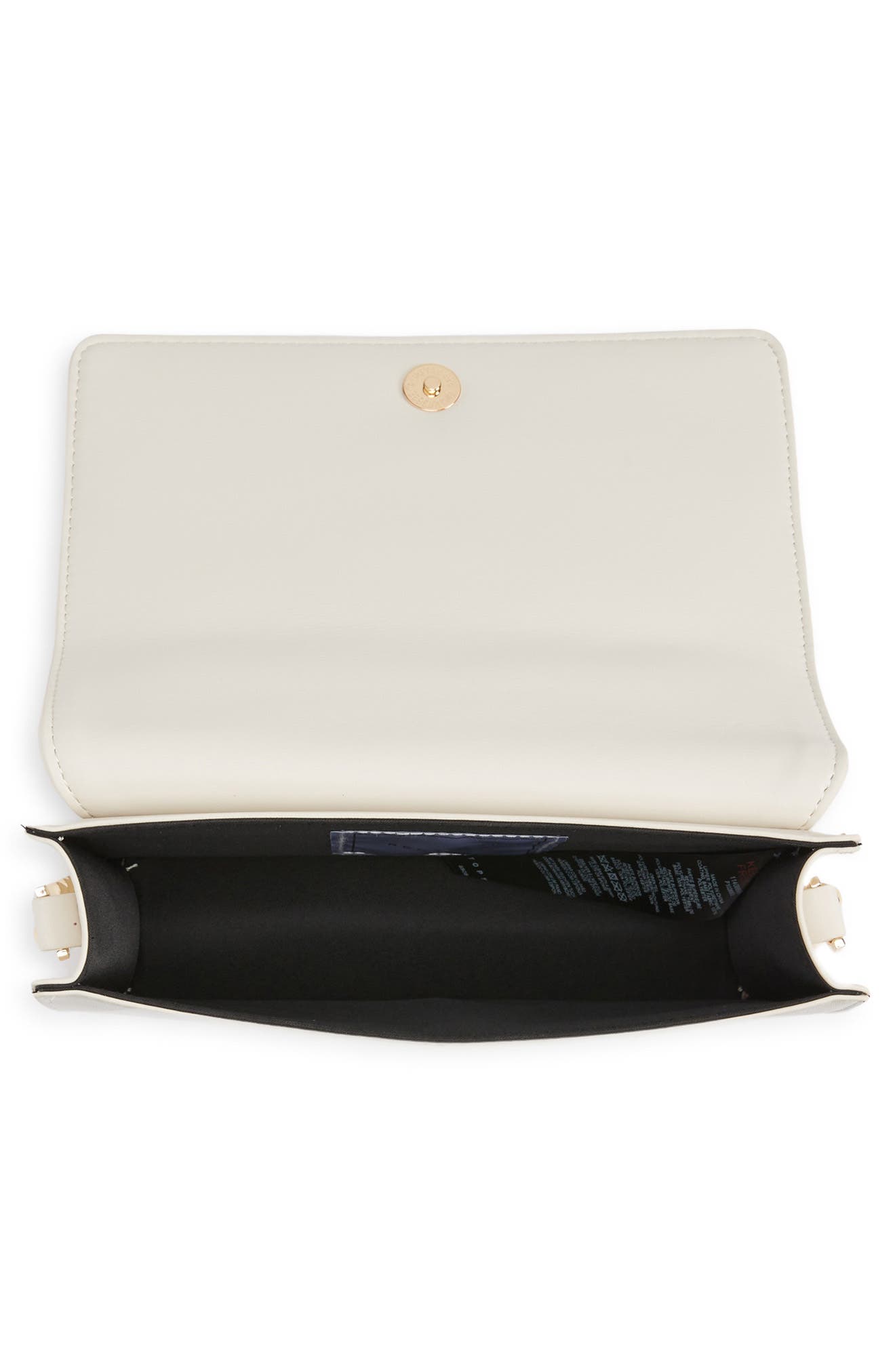 Topshop Cali Quilted Chain Faux Leather Crossbody Bag, Alternate, color, White