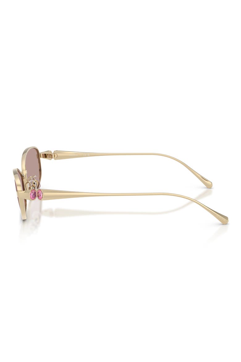 55mm Pillow Sunglasses, Alternate, color, PALE GOLD / LIGHT PURPLE BROWN