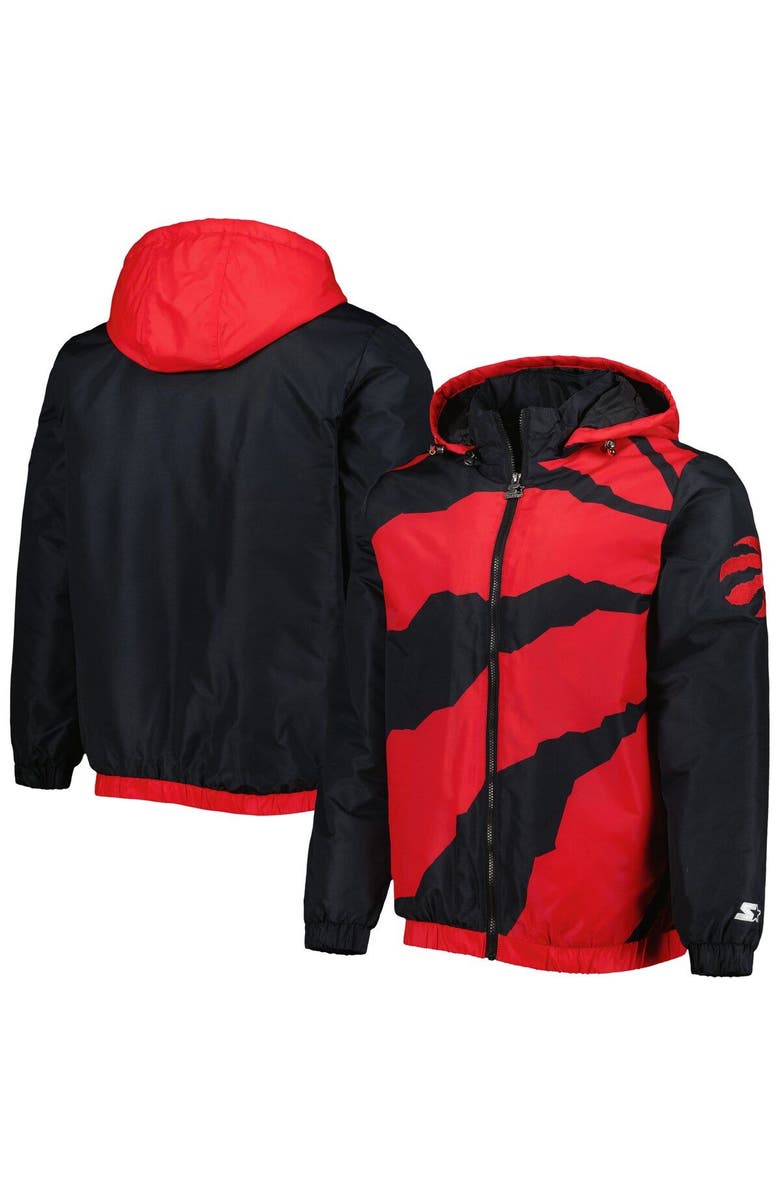 STARTER Men's Starter Red Toronto Raptors The Triple Double Full-Zip Hoodie Jacket, Main, color, Red