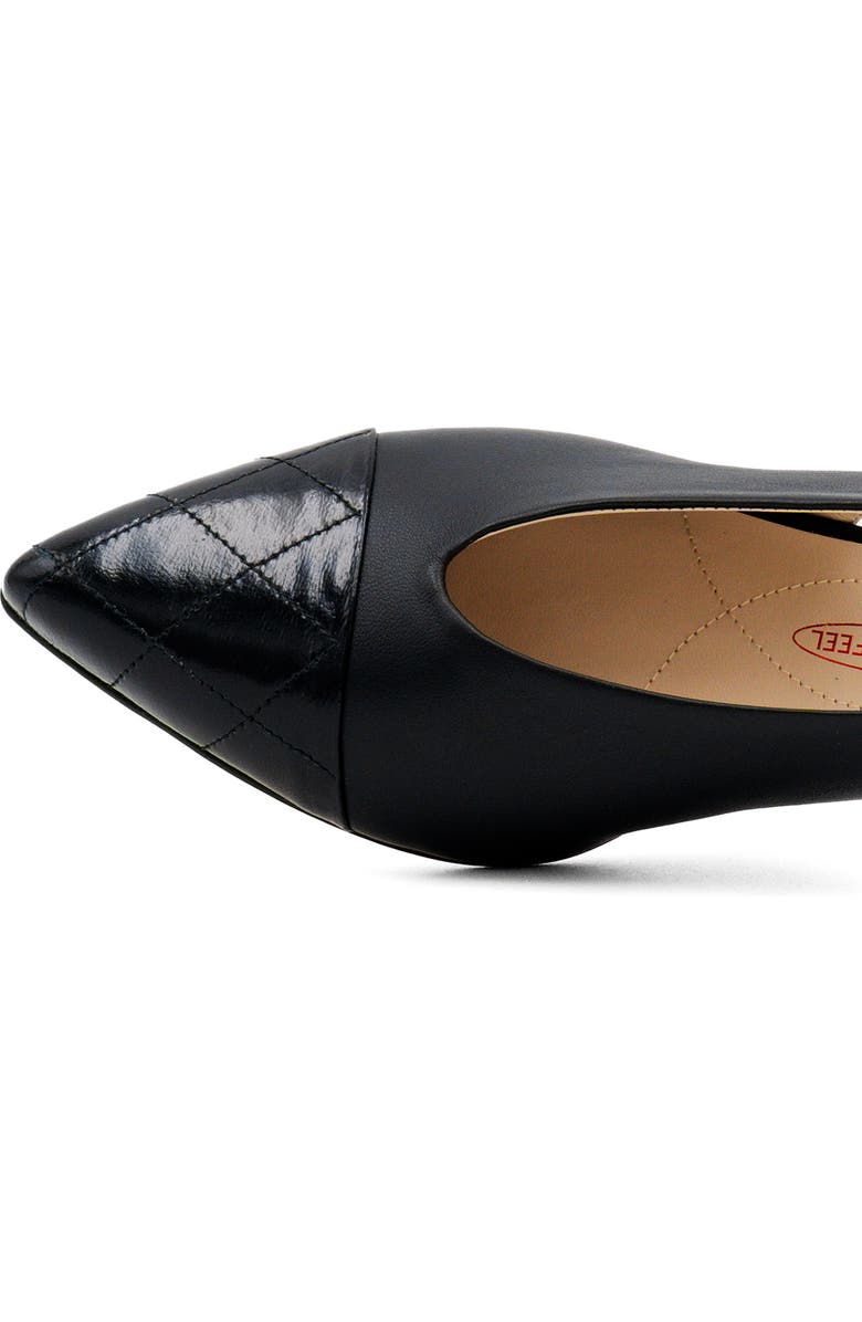 Amalfi by Rangoni Accento Slingback Pointed Cap Toe Kitten Heel Pump, Alternate, color, Black Etoile/ Black Soft Print