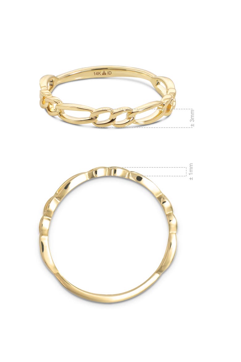 Figaro Link Ring in 14K Gold, Alternate, color, Yellow Gold