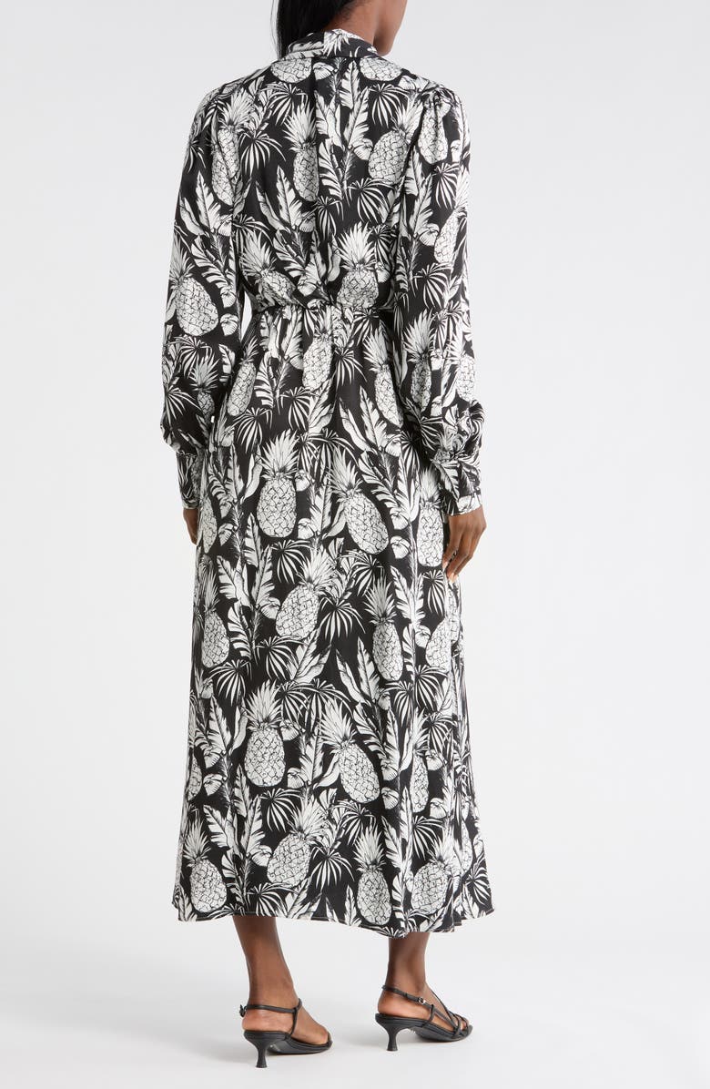 Elie Tahari Pineapple Print Long Sleeve Maxi Dress, Alternate, color, Hula Print