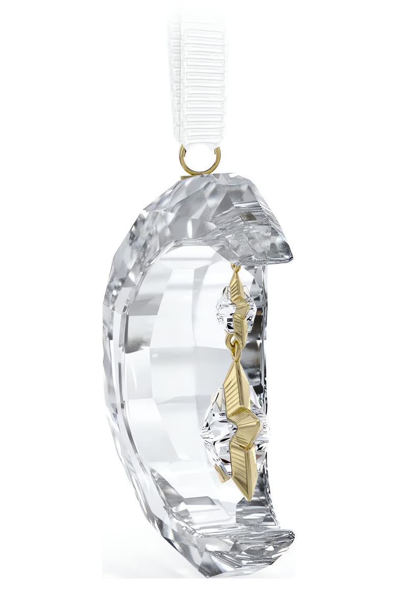 Holiday Magic Moon Crystal Ornament, Alternate, color, CLEAR / GOLD