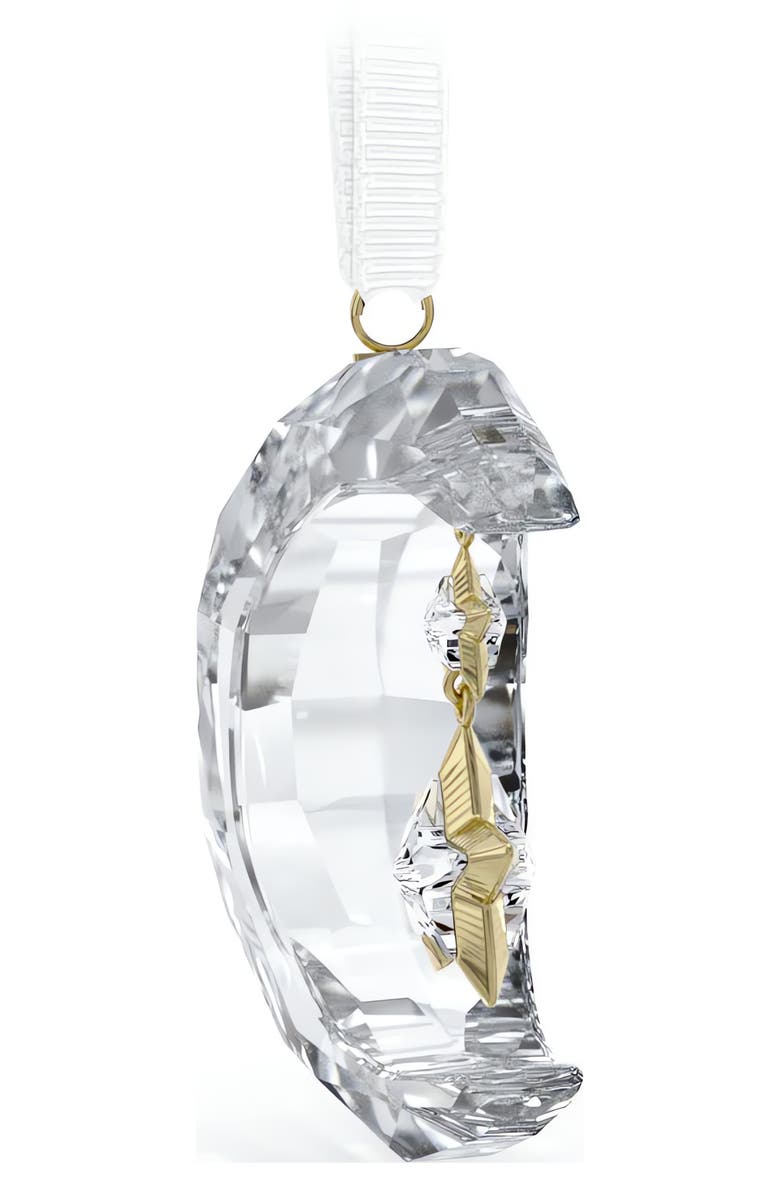 Swarovski Holiday Magic Moon Crystal Ornament, Alternate, color, Clear / Gold