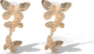 Jessica Simpson JS Jessica Simpson Cluster Butterfly Drop Earrings in Gold-Tone