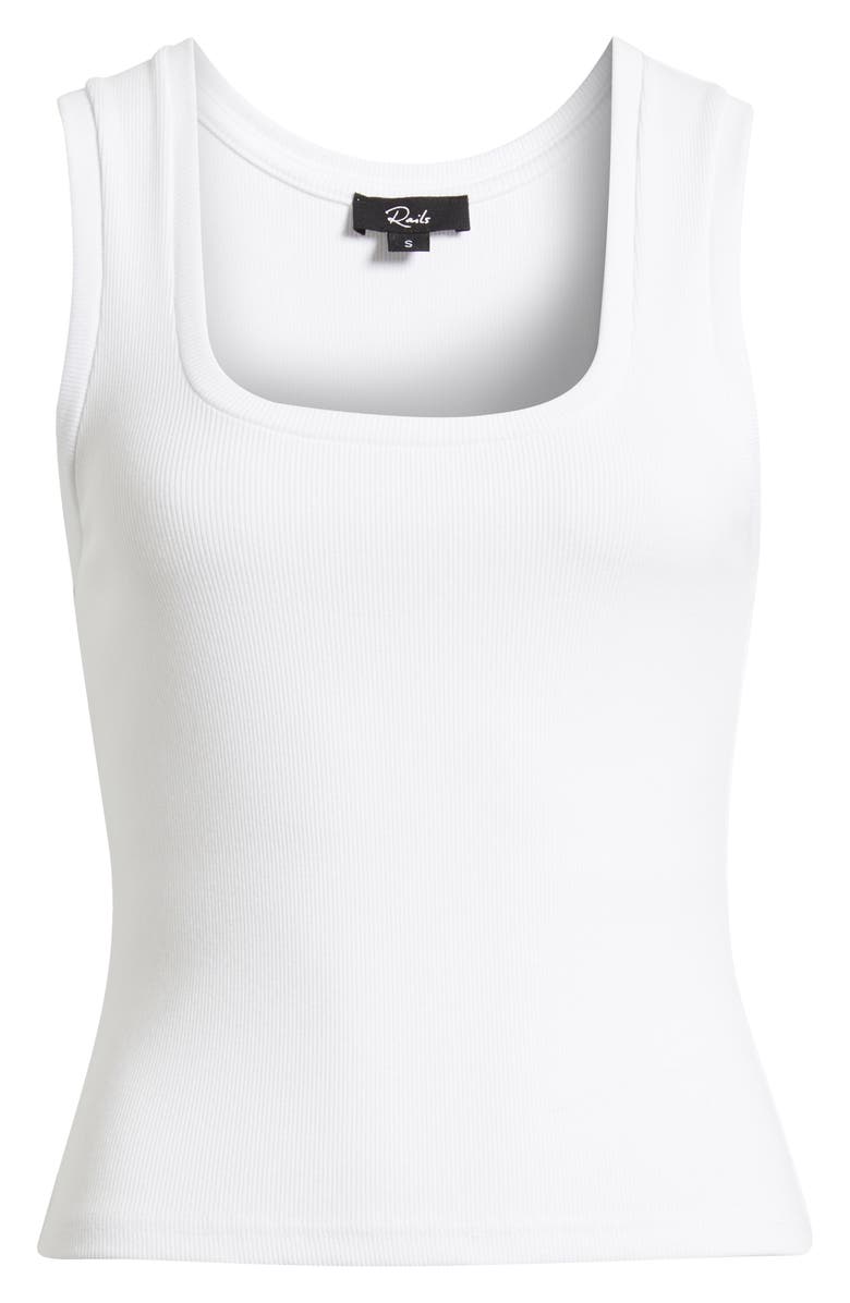Rails Bobbie Rib Square Neck Tank, Alternate, color, White
