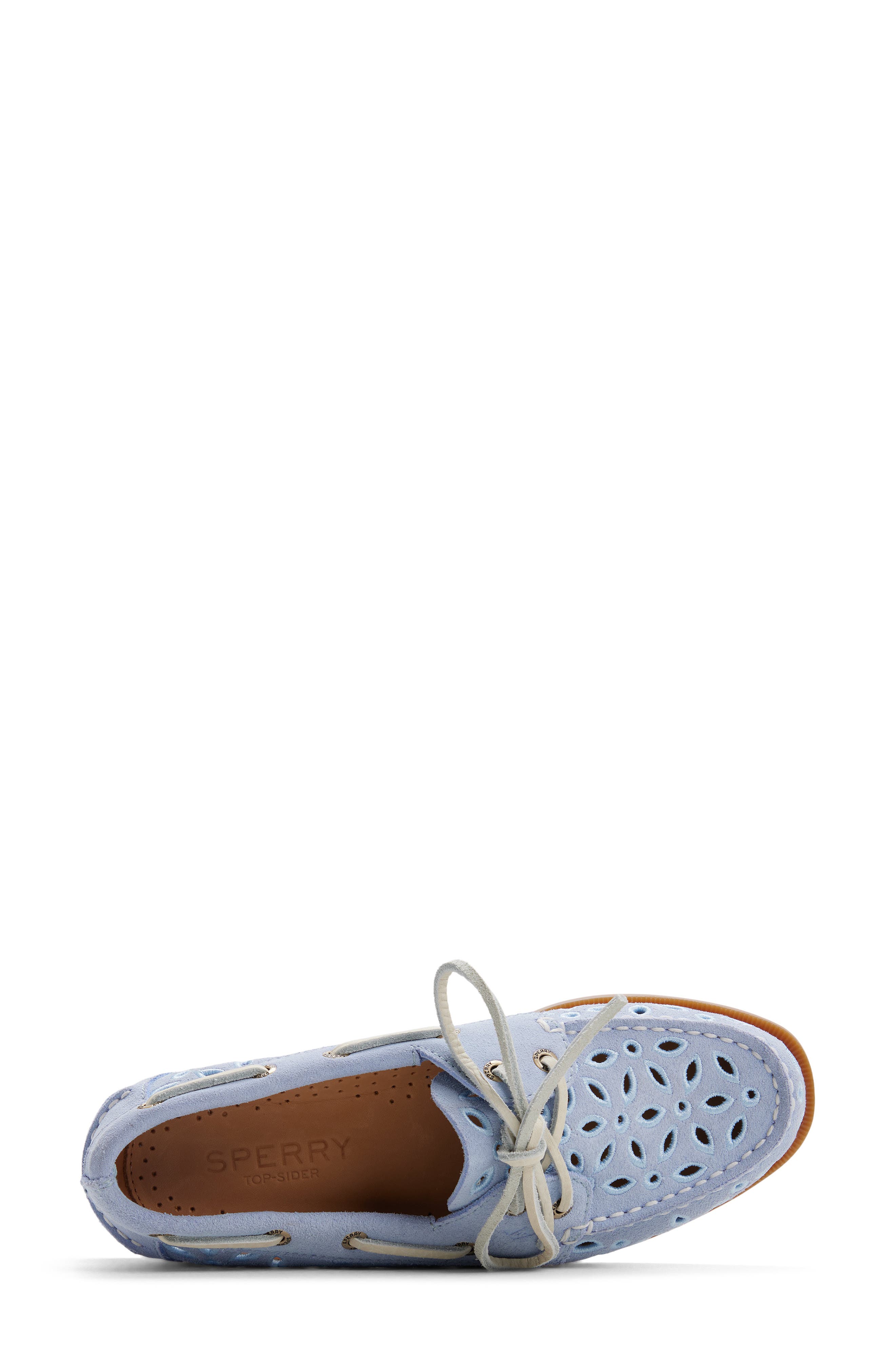 Authentic Original 2-Eye Embroidered Boat Shoe, Alternate, color, LIGHT BLUE