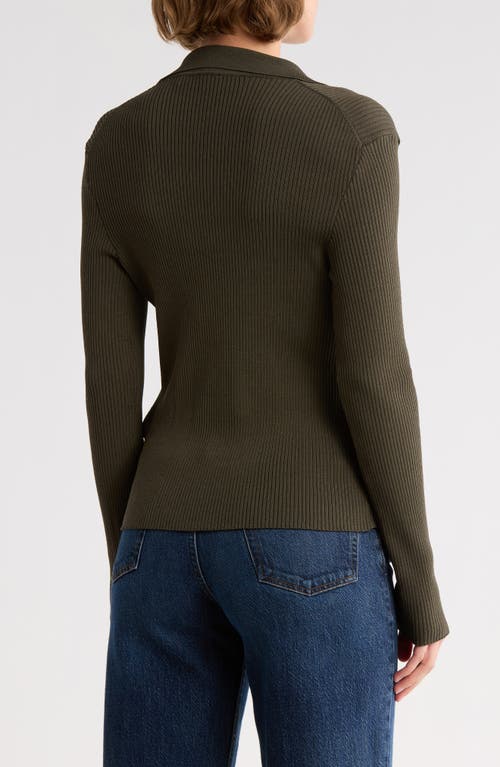 French Connection Marlo Collared Cardigan In Green