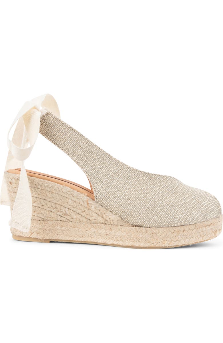 patricia green Dolce Espadrille Wedge Sandal, Alternate, color, Natural Lurex