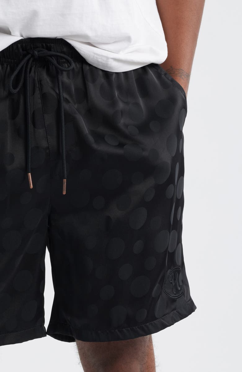 HONOR THE GIFT Polka Dot Drawstring Shorts, Alternate, color, Black