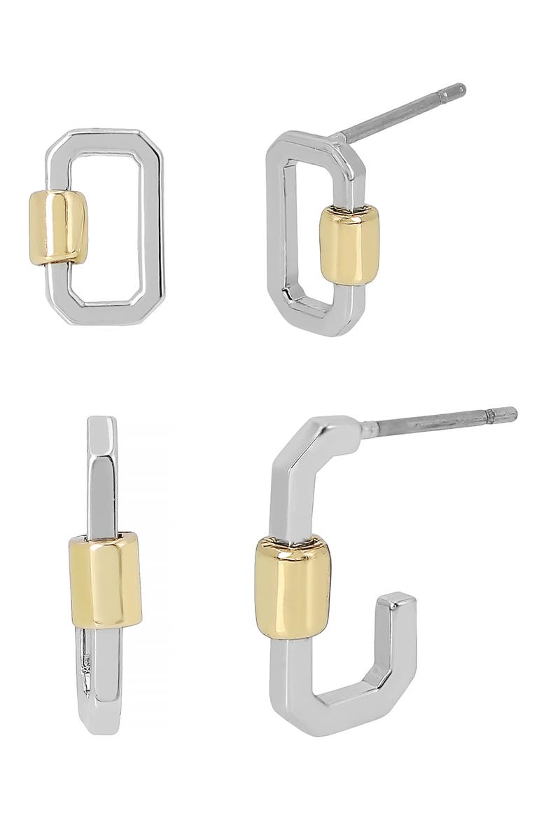 Carabiner Set of 2 Earrings, Main, color, TWOTONE