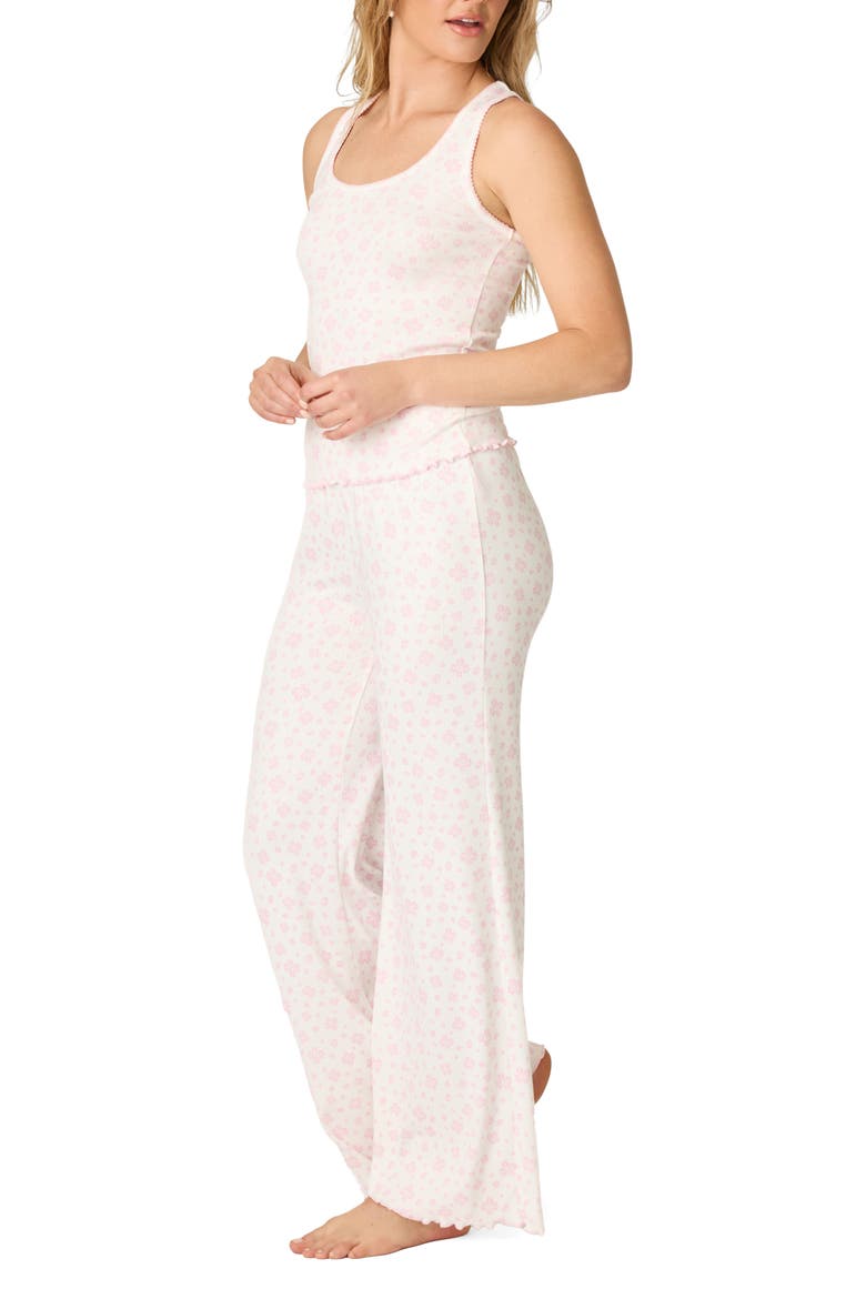 Pretty Petals Stretch Jersey Pajamas, Alternate, color, SWEET PINK